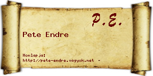 Pete Endre névjegykártya